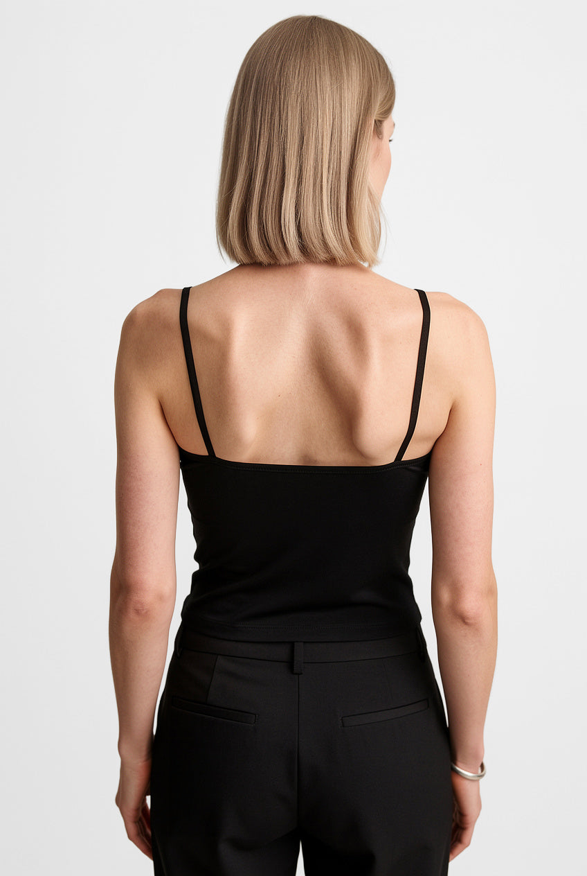 Siyah Ultra Premium Soft Askılı Bluz