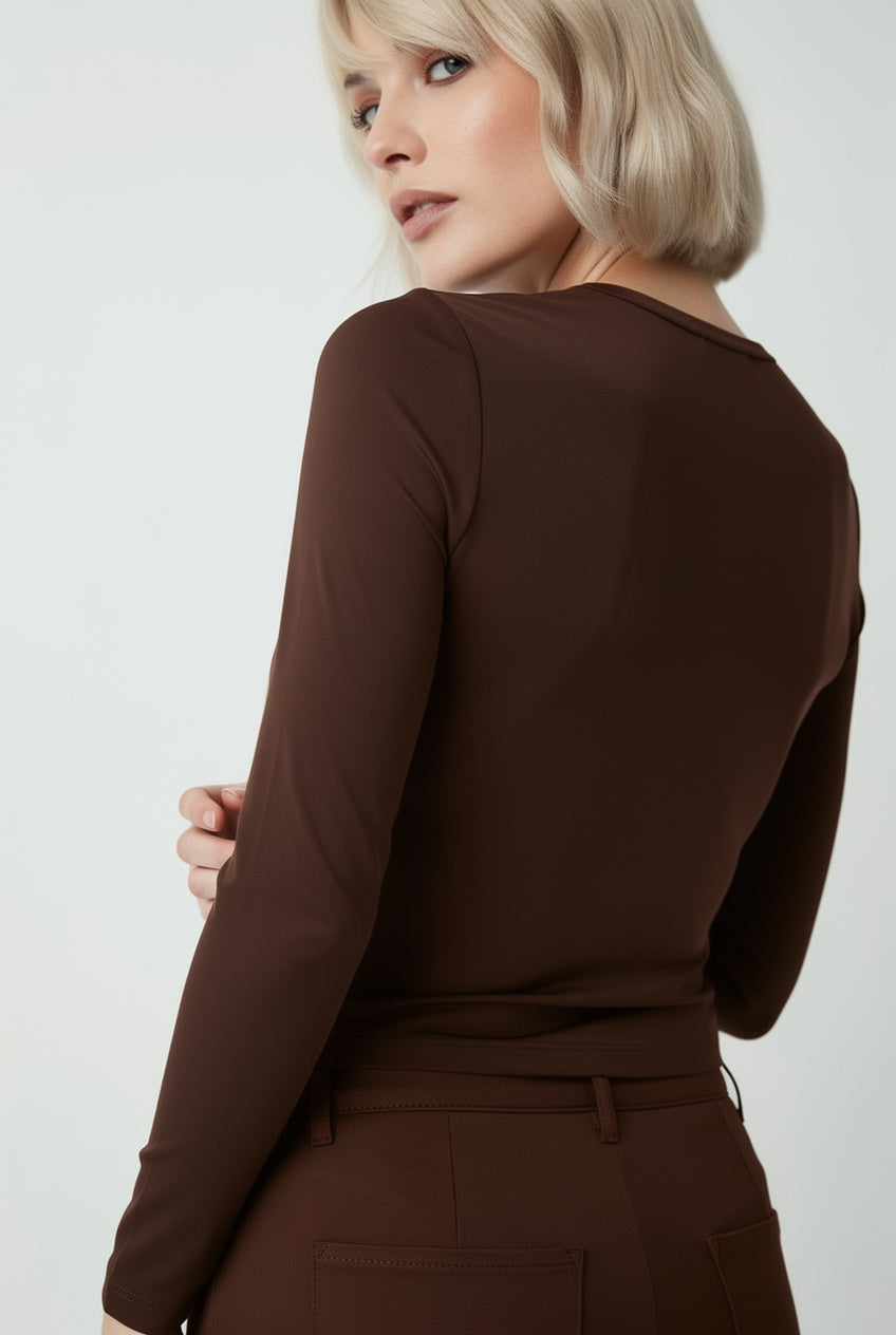 Ultra Premium Soft Uzun kol | Kahverengi