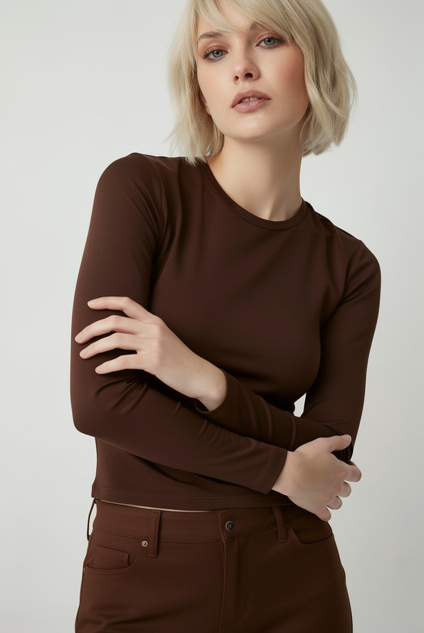 Ultra Premium Soft Uzun kol | Kahverengi