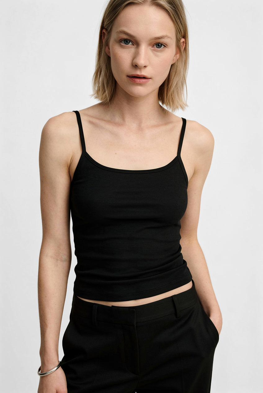 Siyah Ultra Premium Soft Askılı Bluz