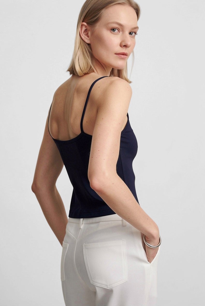 Lacivert Ultra Premium Soft Askılı Bluz