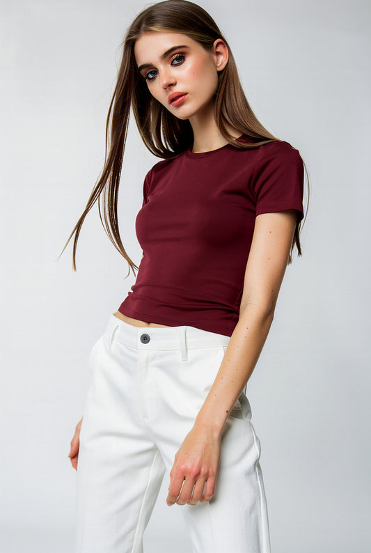 Ultra Premium Soft Bisiklet yaka Kısa Kol | Bordo