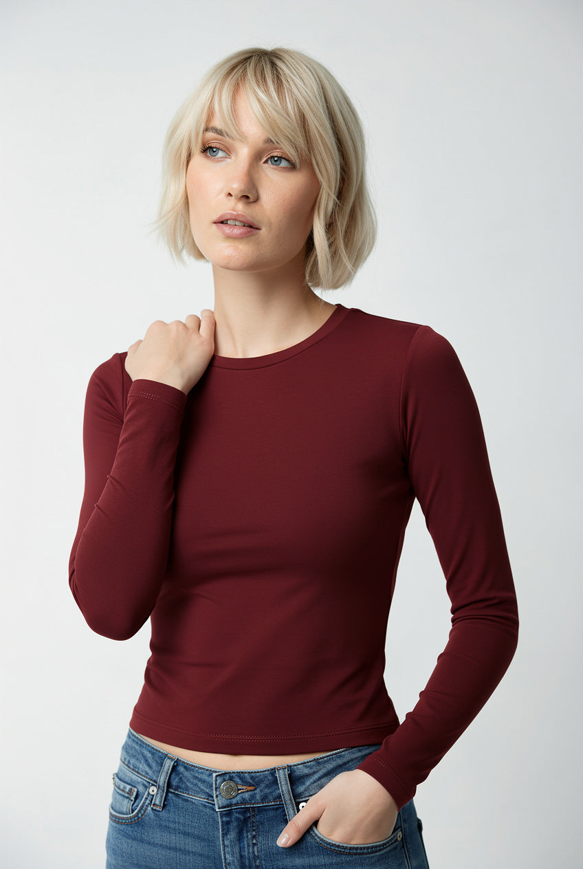 Ultra Premium Soft Uzun kol | Bordo