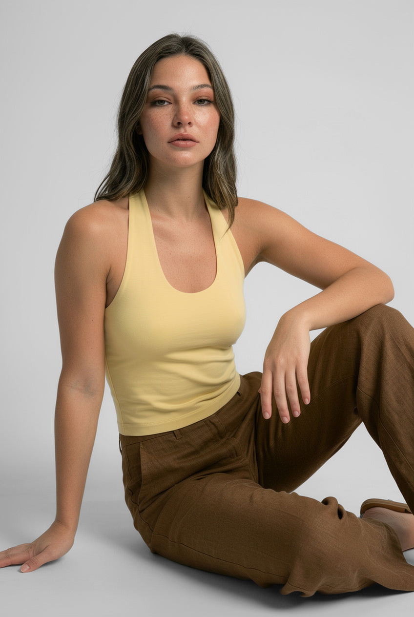 Ultra Premium Soft Halter Yaka | Tereyağ Sarı